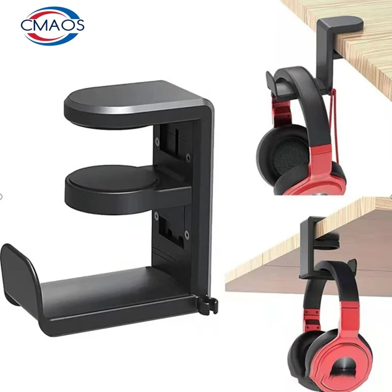 Headphone Stand Desk - Geen-punch-tafelklemhaak hoofdtelefoonhouder 360 graden draaibare hoofdtelefoonhaak