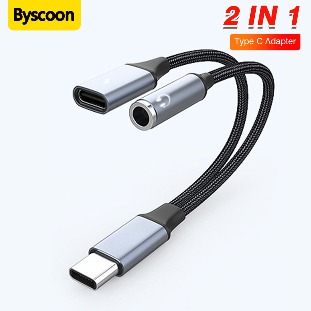 Earphone Splitter Jack - 2-in-1 Type-C naar Type-C 3.5mm audio