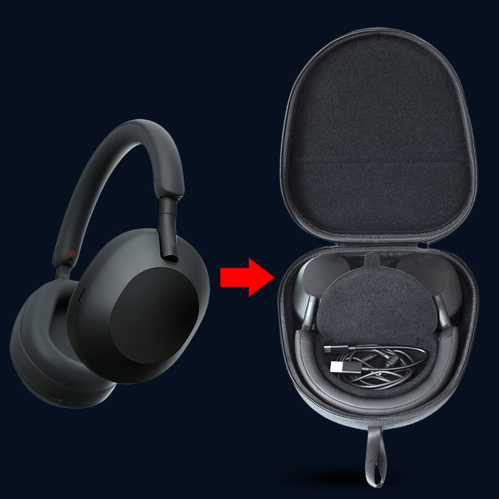 Headphone Case Hard - Beschermende harde koffer, EVA harde draagkoffer,